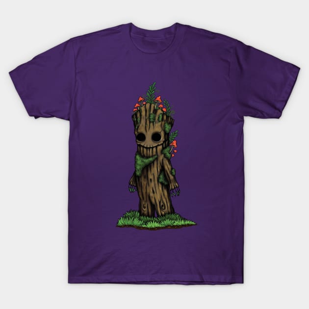 Mushroom tree stump T-Shirt by Raluca Iov